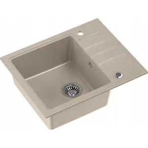 Kitchen sink Steiner PETER 116 Steingran granite beige 1-bowl with overflow and siphon 62x50x20 cm