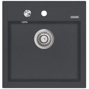 Top-mounted kitchen sink Concept Solution DG00C50DG — Square Granitek, 490×510×200 mm