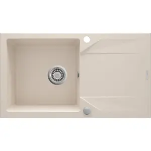 Sink deante Evora 1-bowl with drainer, beige