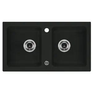 Kitchen sink deante Zorba 2-bowl undermount/surface-mounted alabaster ZQZ A203