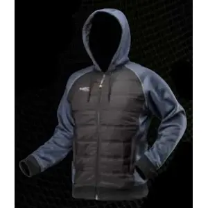 Hooded Quilted Knit Sweater NEO tools 81-556-S, insulated workwear, size S, black‑navy