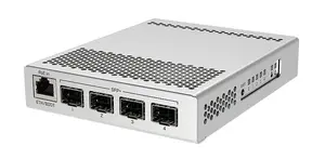 Managed network switch Mikrotik CRS305-1G-4S+IN — 1x Gigabit RJ-45, 4x SFP+ (10Gbps), PoE support, 12–57V DC
