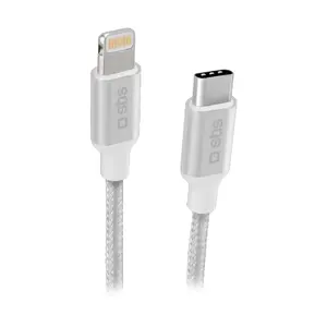 Lightning to USB‑C cable 1 m Silver — SBS Mobile TECABLELIGTC1BW
