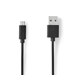 USB cable Nedis CCGL60500BK10 — USB A to Micro‑USB B, USB 2.0, 1 m, black