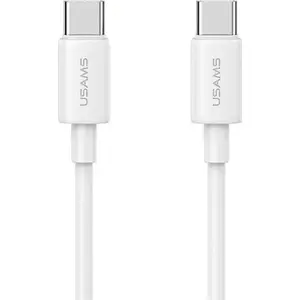 USB-C to USB-C Cable usams 1 m, white — USB 2.0 data and charging cable