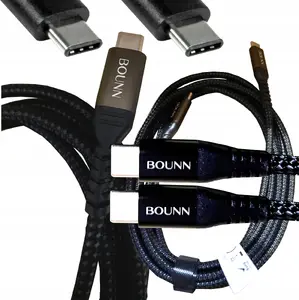USB-C to USB-C Cable Bounn BUGC03 2 m — Black, USB data cable