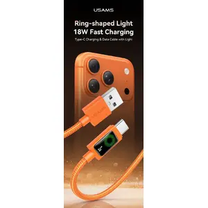 USB-A to USB-C cable usams U92 18W 1.2 m orange