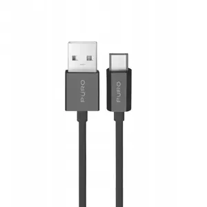USB datu kabelis PURO microUSB — microUSB 1 m melns