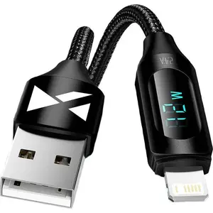 Wozinsky Lightning uz USB A kabelis 1 m, melns