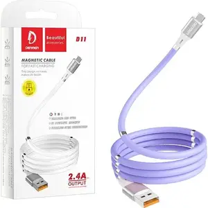 USB-A uz USB-C kabelis DENMEN 29364, 1 m, violets
