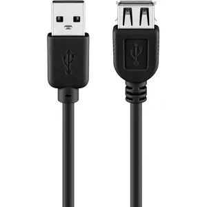 USB 2.0 Hi-Speed Extension Cable 1.8 m — Eigenbrand (USB A to USB A, black)
