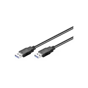 Кабель USB A — USB A 1 м No name 95717 — USB 3.2 Gen 1 (5 Гбит/с), черный, штекер–штекер, магнитное экранирование