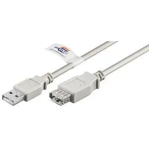 Кабель USB 2.0 GOOBAY 69914 — USB A на USB A, 1.8 м, серый, магнитно экранированный
