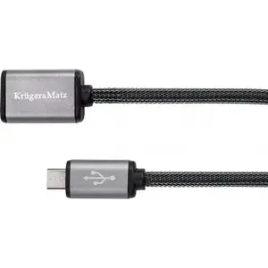 USB-A uz microUSB kabelis kruger & matz KM0332, 1 m, melns