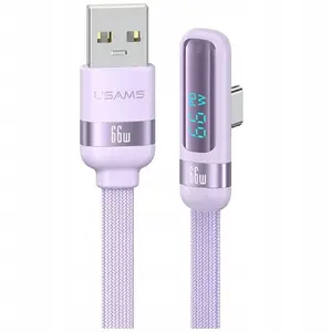 USB-A to USB-C cable usams US-SJ651 66W 1.2 m purple
