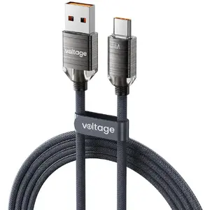 USB cable voltage USB-A + USB-C to USB-C 1 m Black by voltage VEKC66AC100BK