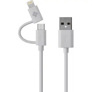 USB-A uz Lightning kabelis iBattz IB-CBL-LGN-WH 1 m, balts — uzlāde un datu pārsūtīšana