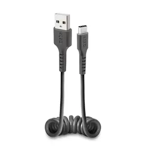 Data cable SBS Mobile Type-C spiral cable USB A to USB C 0.5 m USB 2.0 Black