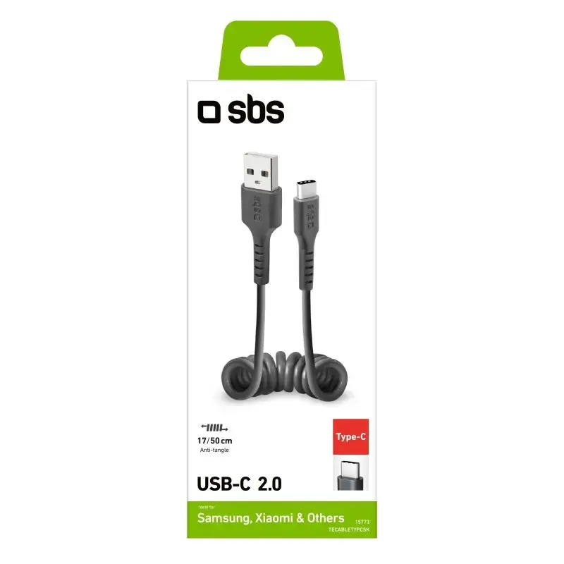 SBS Mobile Type-C spiral data cable 0.5 m Photo 3