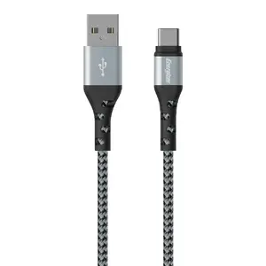 USB 2.0 data cable Energizer C520CKBK — USB A to USB C, 2 m, Black/Silver