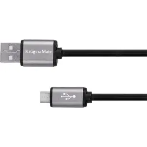 USB-A uz microUSB kabelis Kruger & Matz KM1236 1,8 m sudraba
