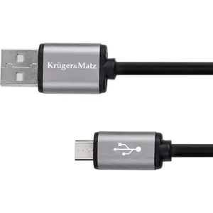 USB-A uz microUSB kabelis kruger & matz KM1235, 1 m, melns