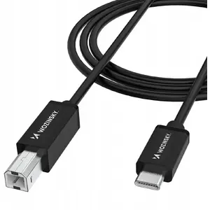 USB datu kabelis Wozinsky USB-B uz USB-C 1 m Melns
