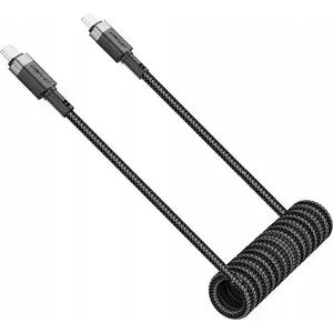 USB-C — USB-C kabelis Acefast 1.2 m, melns, datu pārsūtīšanai un uzlādei