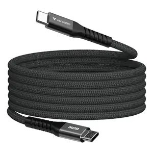 Magnētiskais USB-C uz USB-C kabelis Neutralle 60W 1,2 m USB 2.0 melns