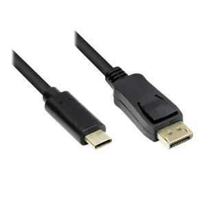 Video kabeļa adapteris Alcasa GC-M0105 — USB Type-C uz DisplayPort, 1 m, melns