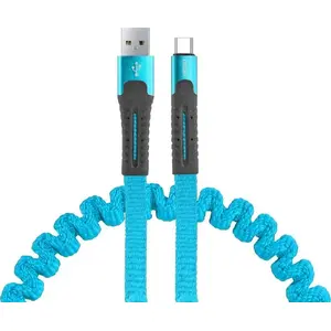 USB-A to USB-C cable Amio AMI-02531, 1.2 m, turquoise