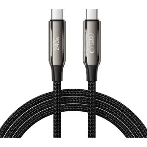 USB-C to USB-C Cable Tech-Protect 2 m Black — USB Type-C to USB Type-C charging and data cable