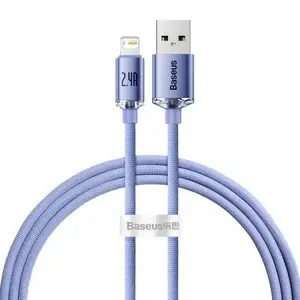 USB A to Lightning cable Baseus Crystal Shine 1.2 m — Violet