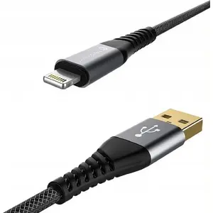 USB-A to Lightning Cable MyScreenProtector MKL200CM 2 m, black, data and charging cable