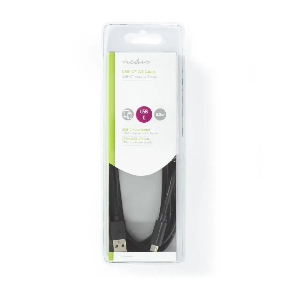 USB cable Nedis CCGB60600BK30 — USB‑C to USB‑A, 3 m Photo 3