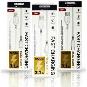 USB-A to microUSB Cable Jellico 1 m White — USB data/charging cable