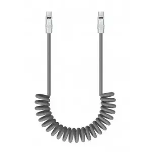 USB-C to USB-C cable No name NL4990 100 W, 1.5 m, silicone spiral, gray