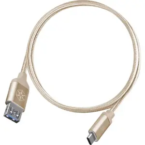 Kabelis SILVERSTONE USB-A uz USB-C 0,5 m zelta (52033)