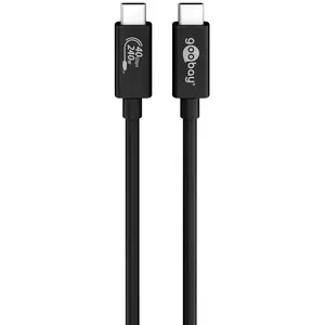 No name USB-C Sync & Charge kabelis USB4 Gen 3x2, 40 Gbit/s, 240 W, 0,7 m, melns