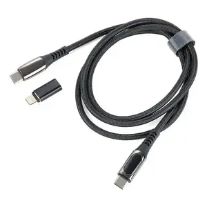 USB cable TROIKA CBL10/BK 1 m — USB‑C to USB‑C or Lightning, black