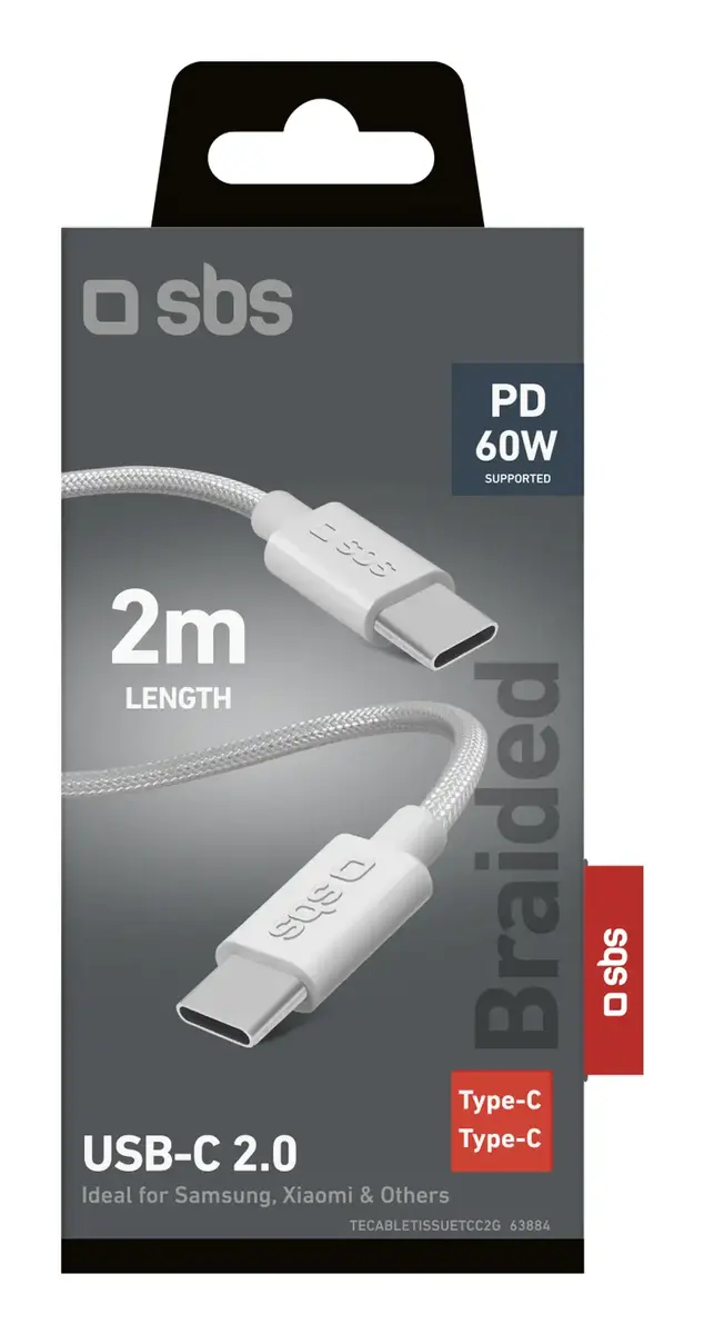 USB-C uz USB-C kabelis 2 m — SBS Mobile TECABLETISSUE2G Photo 2
