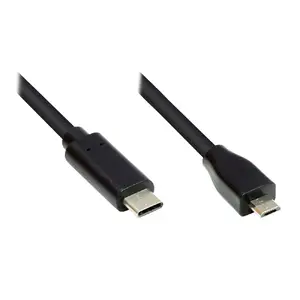 Кабель USB Alcasa GC-M0124 — 3 м, USB Type-C на Micro USB Type-B, чёрный