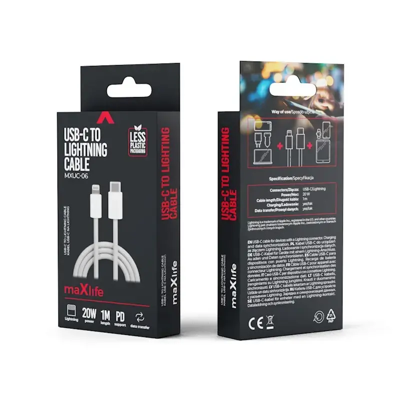 TelForceOne MaXlife MXUC-06 кабель USB-C–Lightning Photo 7