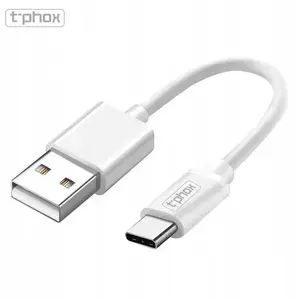 USB kabelis T‑Phox USB‑A uz USB‑C 0,5 m balts