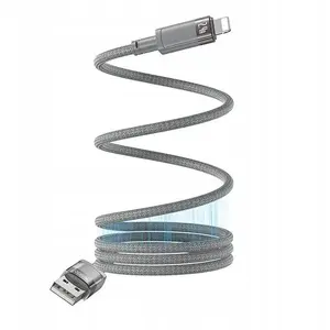 USB uzlādes kabelis yesido Magnet. Kabel CA174 12W 1 m 2.4 A, pelēks