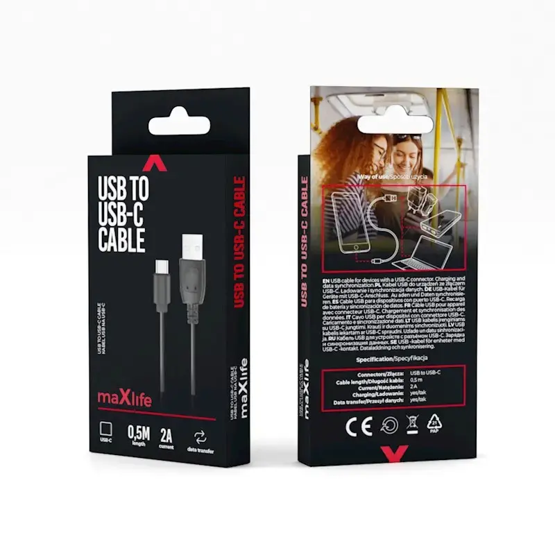 Кабель USB A–C Techonic MaXlife OEM0100969 Photo 2