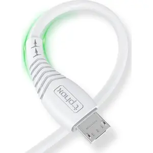 USB kabelis T-Phox USB-A uz microUSB 1,2 m balts
