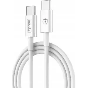 USB-C — USB-C kabelis T-Phox 1 m, balts, modelis TPRZ008317