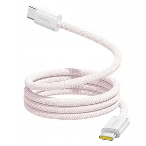 USB-C to USB-C cable Baseus 1 m — pink, USB data cable, reversible connector, fast charging support