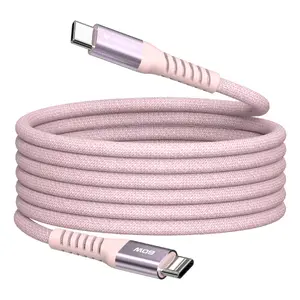 Magnētiskais USB-C uz USB-C lādēšanas kabelis Neutralle 60W, 1,2 m, USB 2.0, rozā